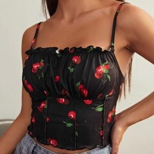 Cherry print cami top
